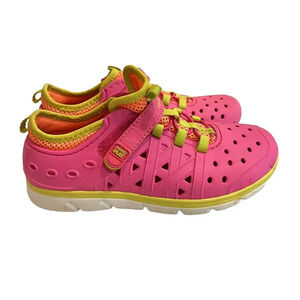 Stride Rite Shoes Girls Made2Play Phibian Sz 1 Neon Pink Green Water Land Shoes
